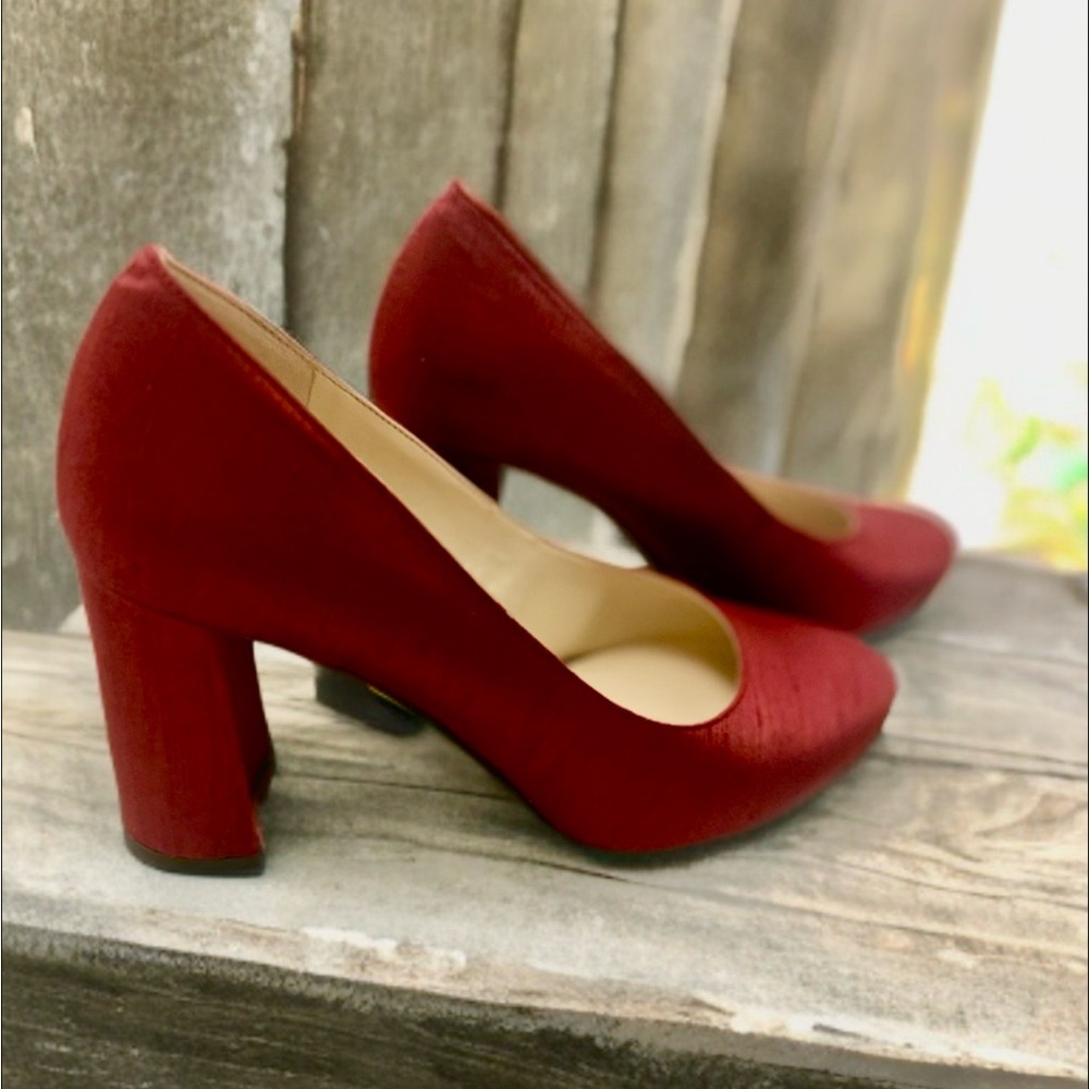 Nine West Red Women's Sateen Heels